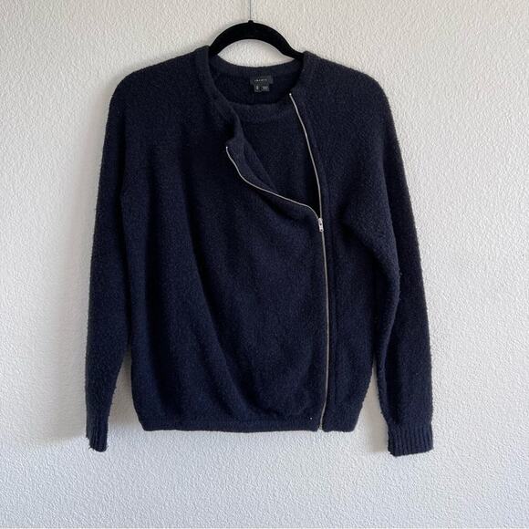 Theory Womens Side Zipper Knit Textured Sweater - Picture 1 of 11